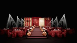 赤金囍梦婚礼红色帷幔场景
