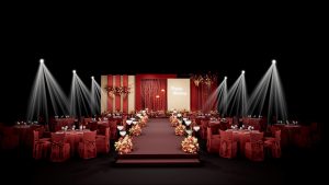 赤金囍梦婚礼通道花簇细节