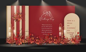 赤金囍梦婚礼迎宾区红金布置