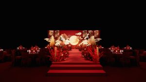 仙鹤奔月婚礼传统花艺细节