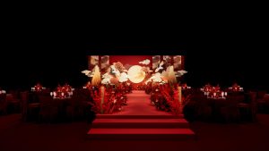 仙鹤奔月婚礼中式布置细节