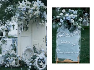 莫兰迪蓝婚礼整体场景