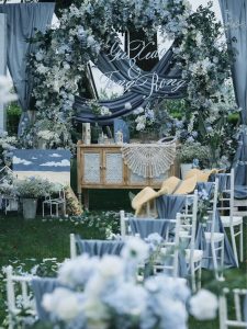 莫兰迪蓝婚礼布幔质感