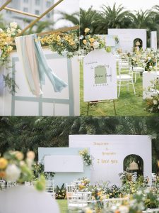 暖黄森系婚礼花艺特写