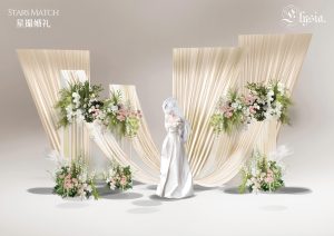 轻纱幔舞婚礼迎宾区细节