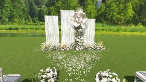 青茵花嫁婚礼白色装置细节