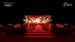 仙鹤奔月婚礼仪式区传统符号细节