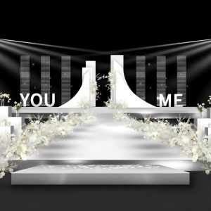 白色倾心婚礼全景极简风