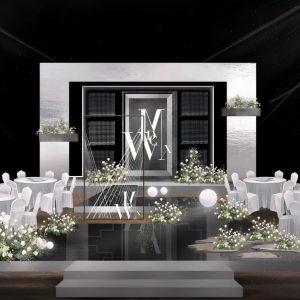 银域幻境婚礼全景（银白极简氛围）