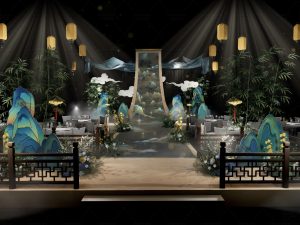 千里江山婚礼灯光朦胧效果