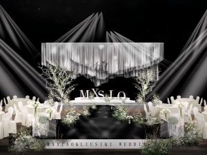 流光星涟婚礼通道清新花艺场景