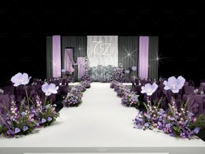 紫色之约婚礼仪式区细节