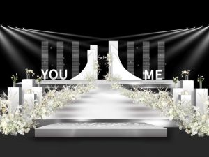 白色倾心婚礼通道白色花艺