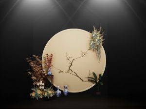 千里江山婚礼云雾竹影细节