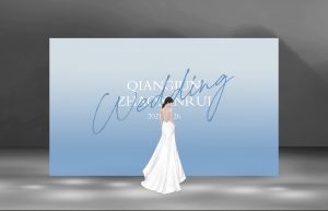 蓝白恋歌婚礼迎宾区花艺细节2