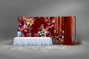 缪斯花园婚礼迎宾区花墙场景