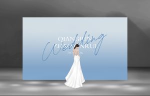 蓝白恋歌婚礼迎宾区花艺细节1