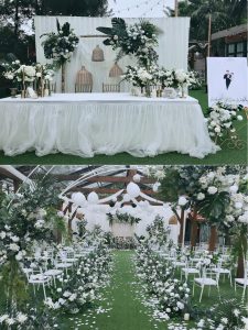 白绿森系婚礼全景布局