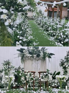 白绿森系婚礼户外全景