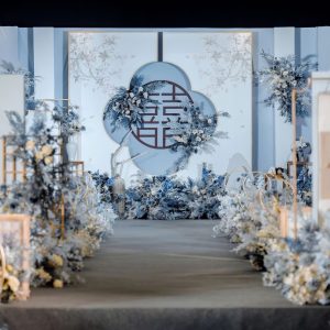 云水合璧｜雾蓝鎏金新中式婚礼