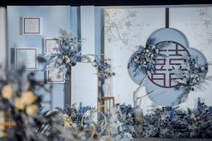 新中式婚礼花鸟背景