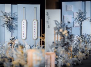 雾蓝鎏金婚礼场景