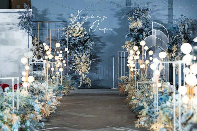 深海蓝金属花艺婚礼